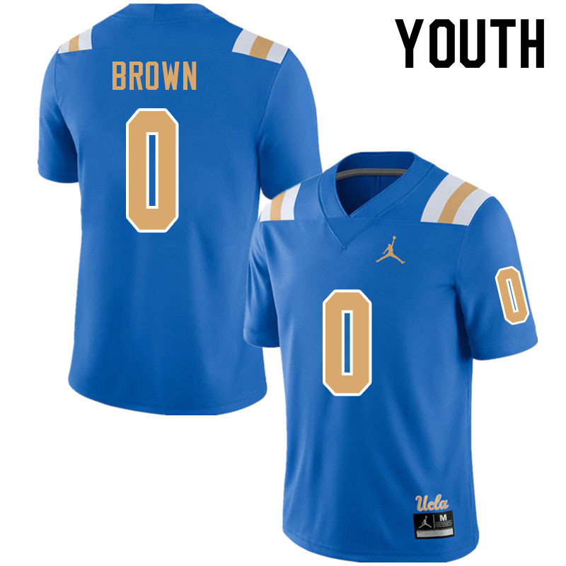 Jordan Brand Youth #0 Kam Brown UCLA Bruins College Football Jerseys Sale-Blue